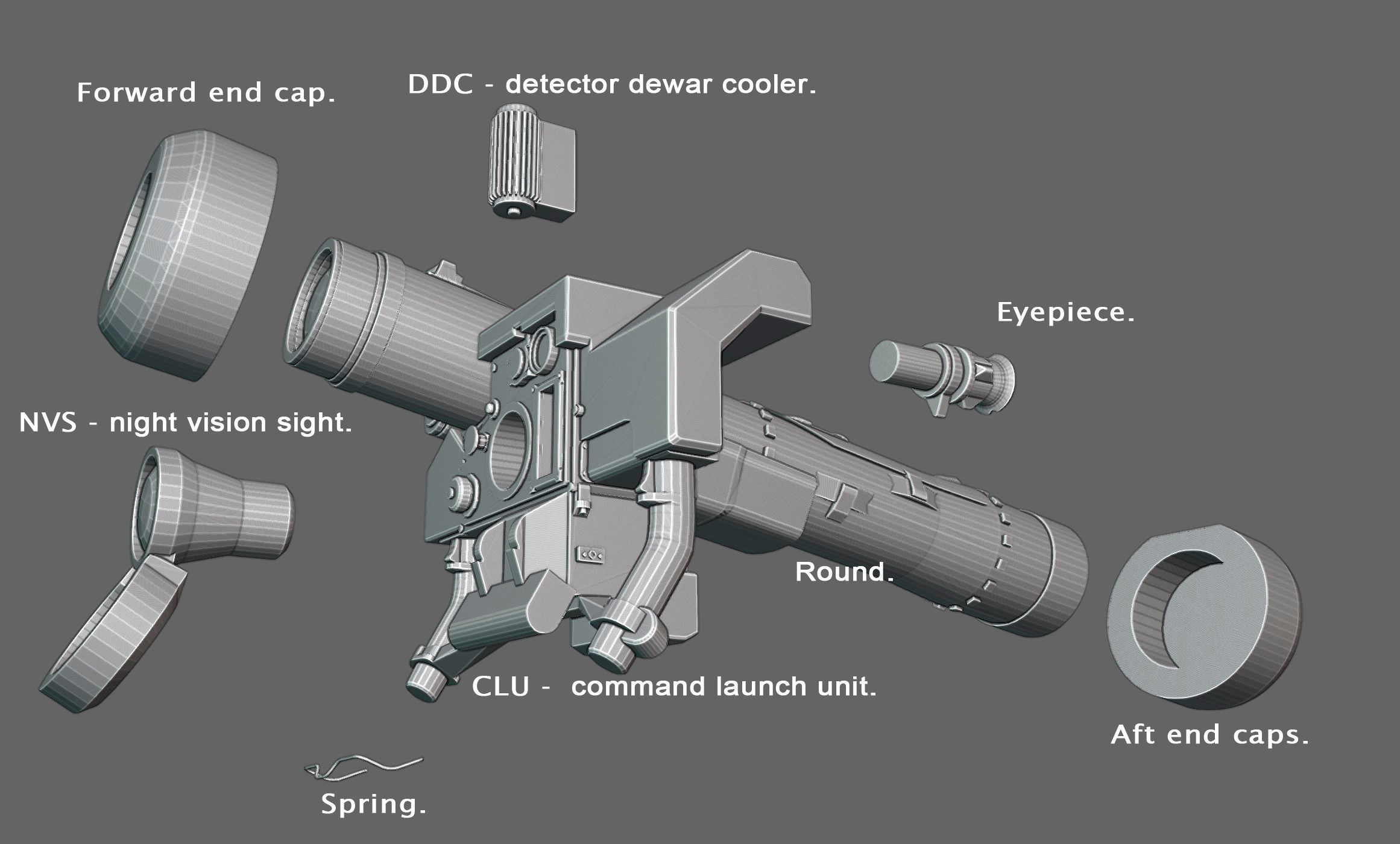 JAVELIN FGM-148 CLOSE COMBAT MISSILE SYSTEM 3D model_6