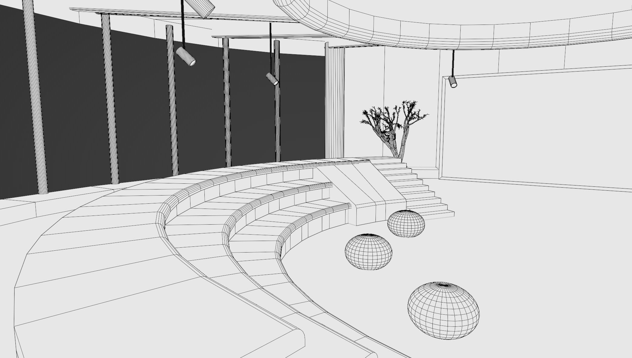 Circular Lobby Conference Room 3D model_10