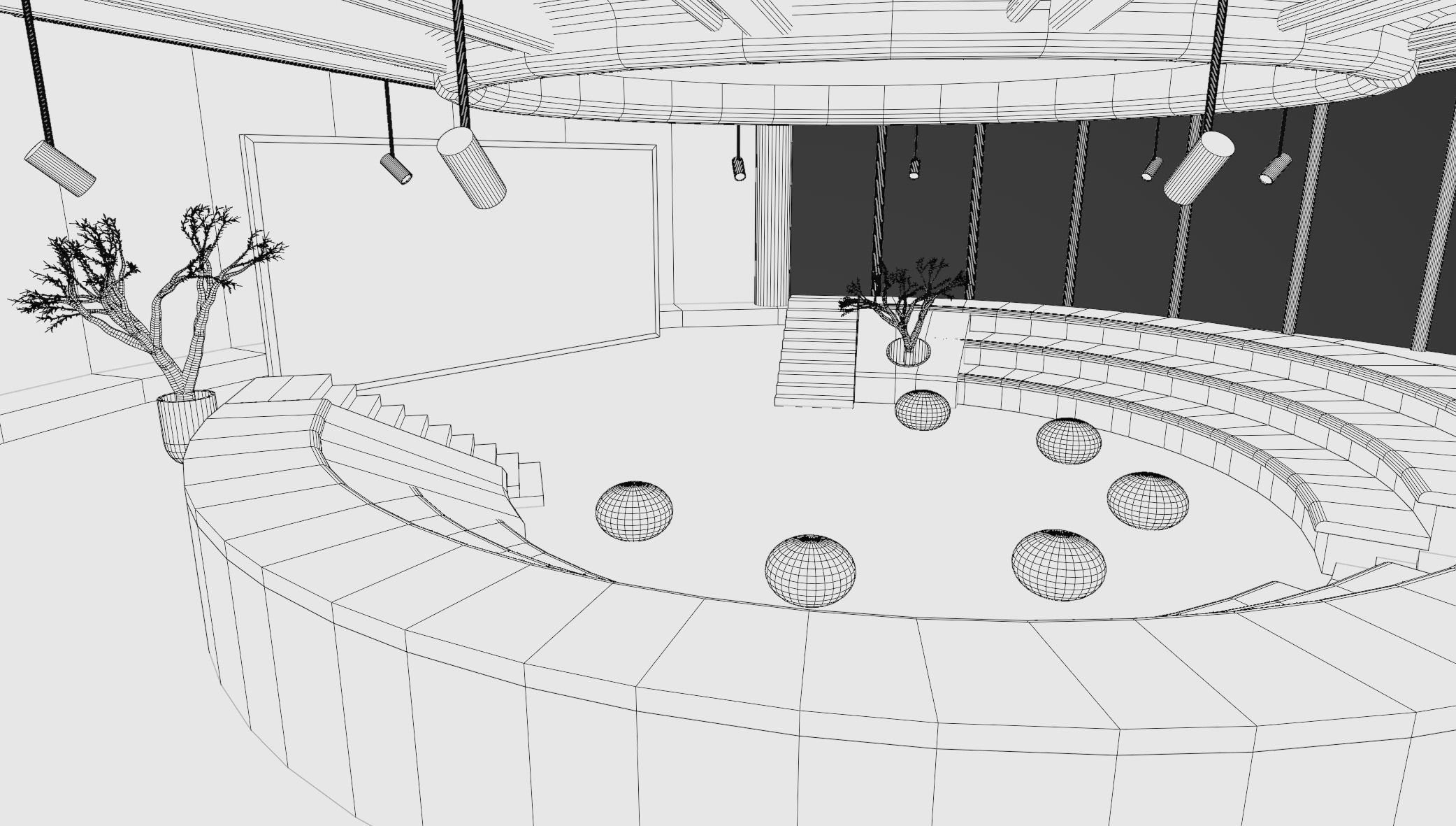 Circular Lobby Conference Room 3D model_8