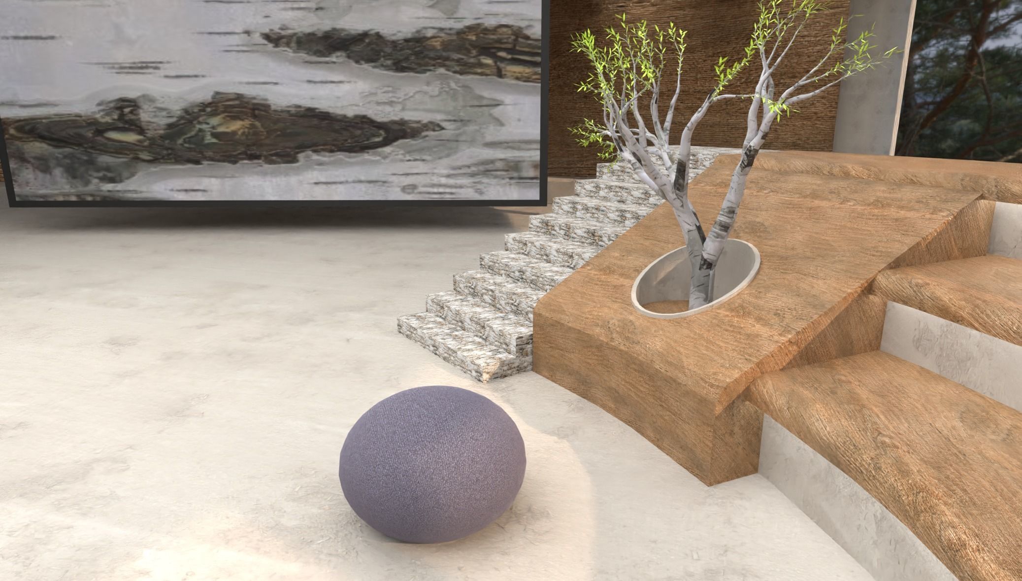 Circular Lobby Conference Room 3D model_4