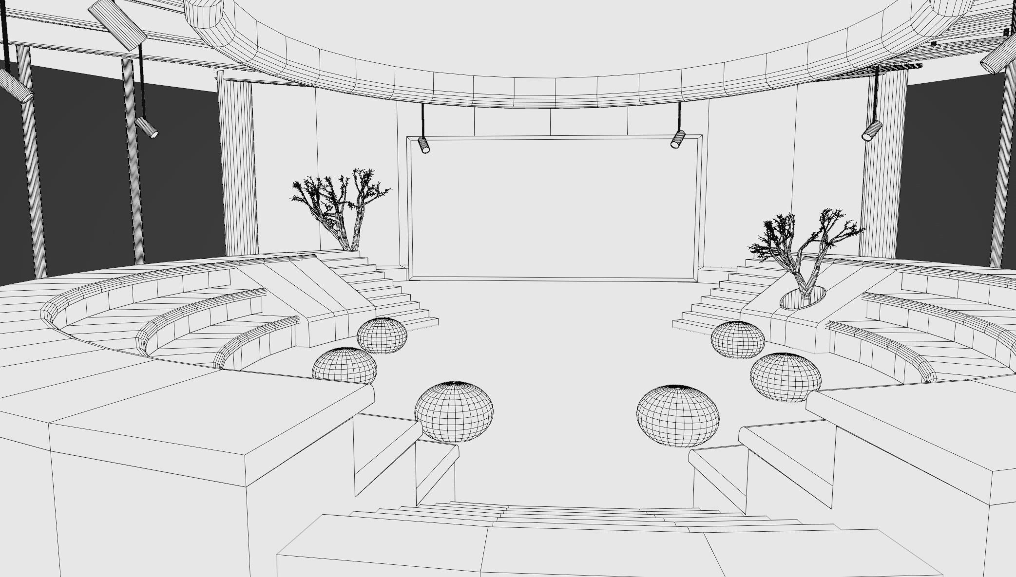 Circular Lobby Conference Room 3D model_7