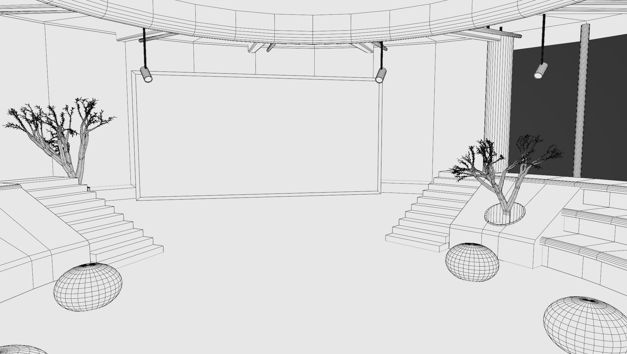 Circular Lobby Conference Room 3D model_11