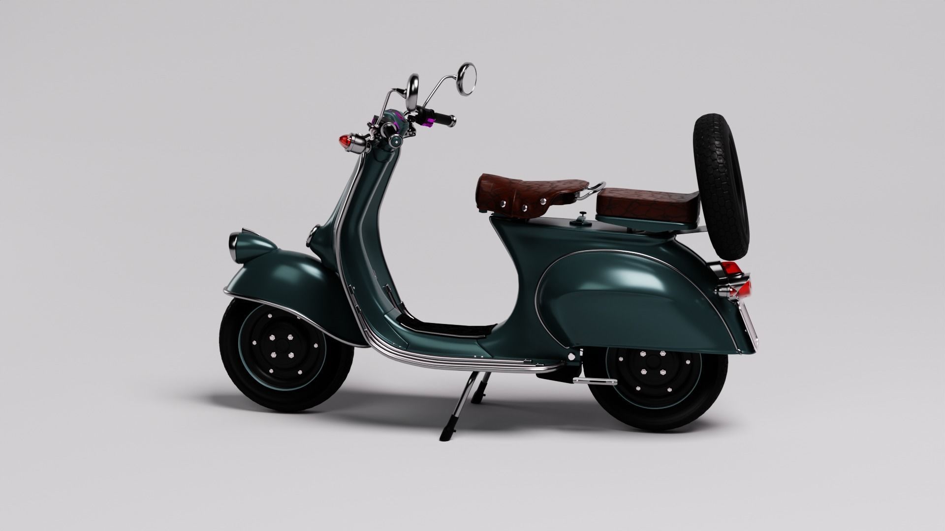 Customized Vespa  Low-poly 3D model_2