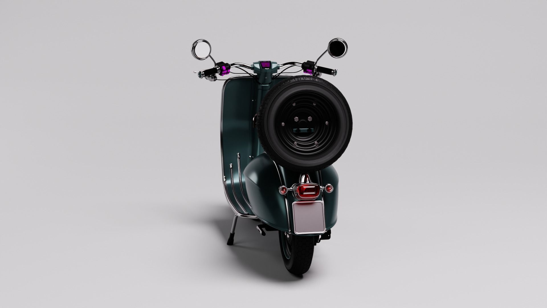 Customized Vespa  Low-poly 3D model_3