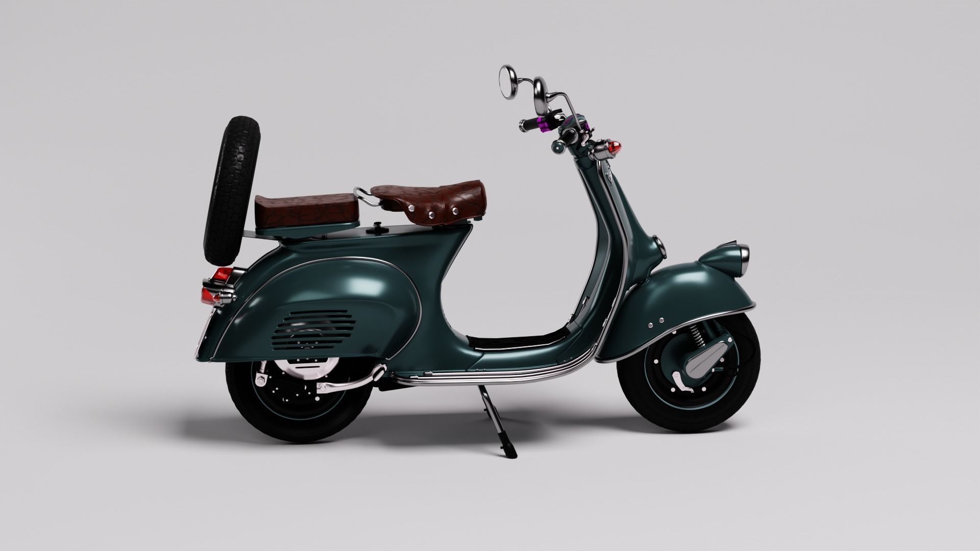Customized Vespa  Low-poly 3D model_4