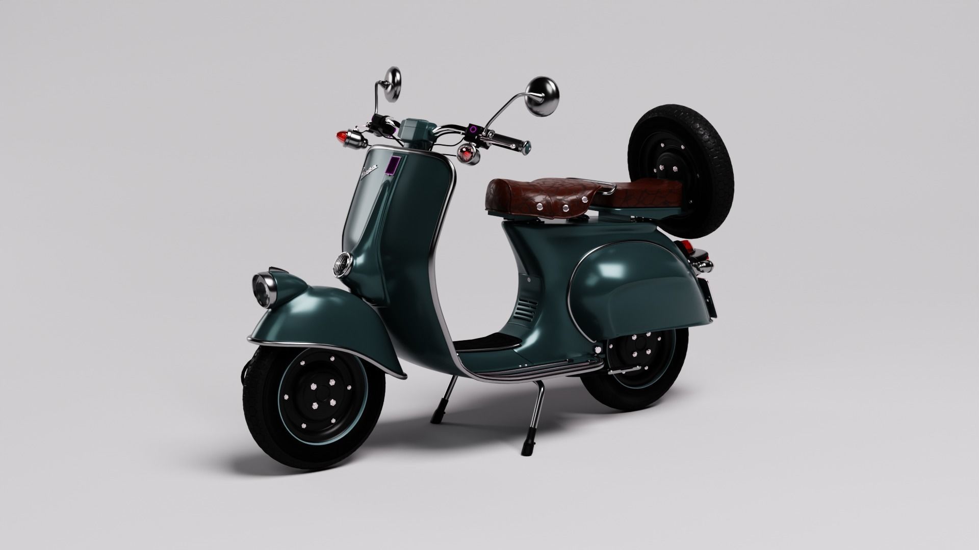 Customized Vespa  Low-poly 3D model_1