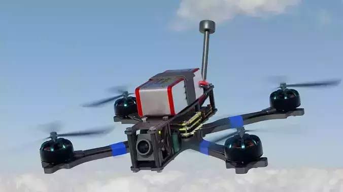 FPV Drone Source One V5 frame Low-poly 3D model