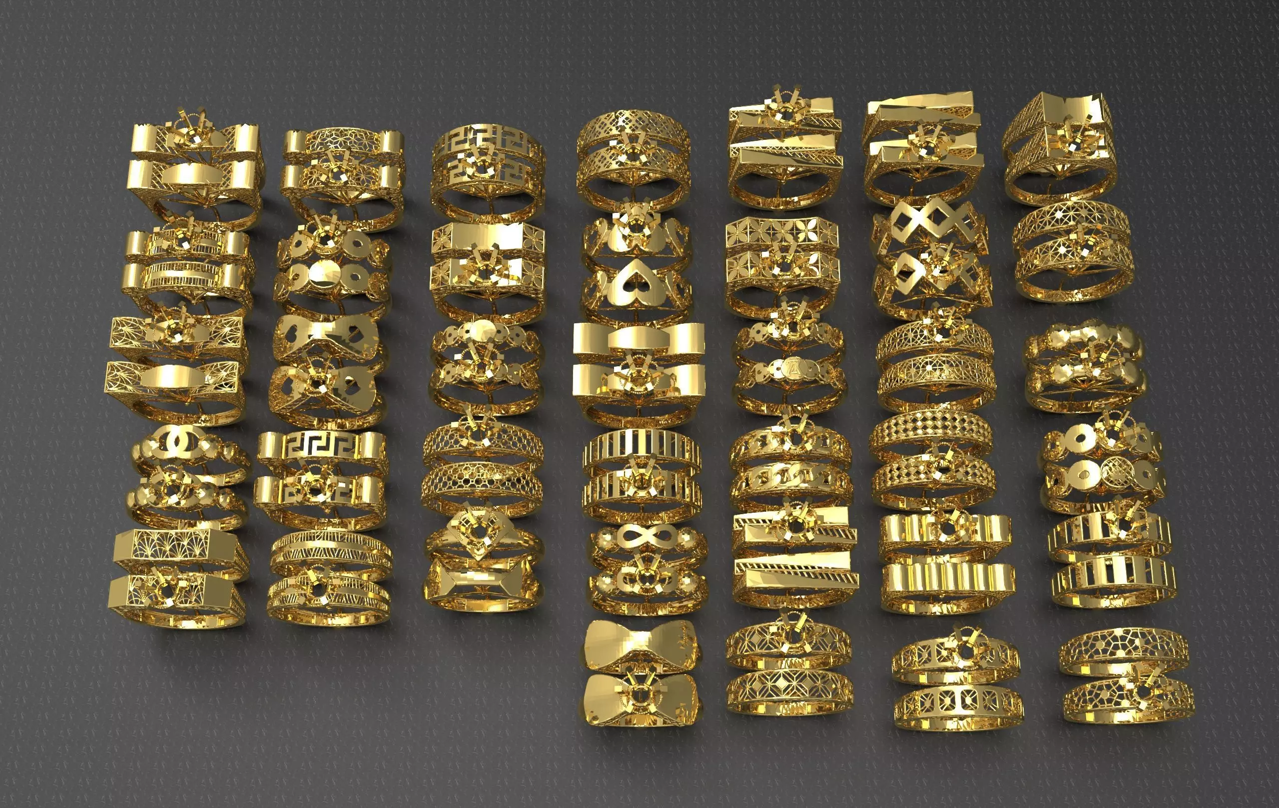 33 new beautiful rings model ready for print stl ring 3D print model_0