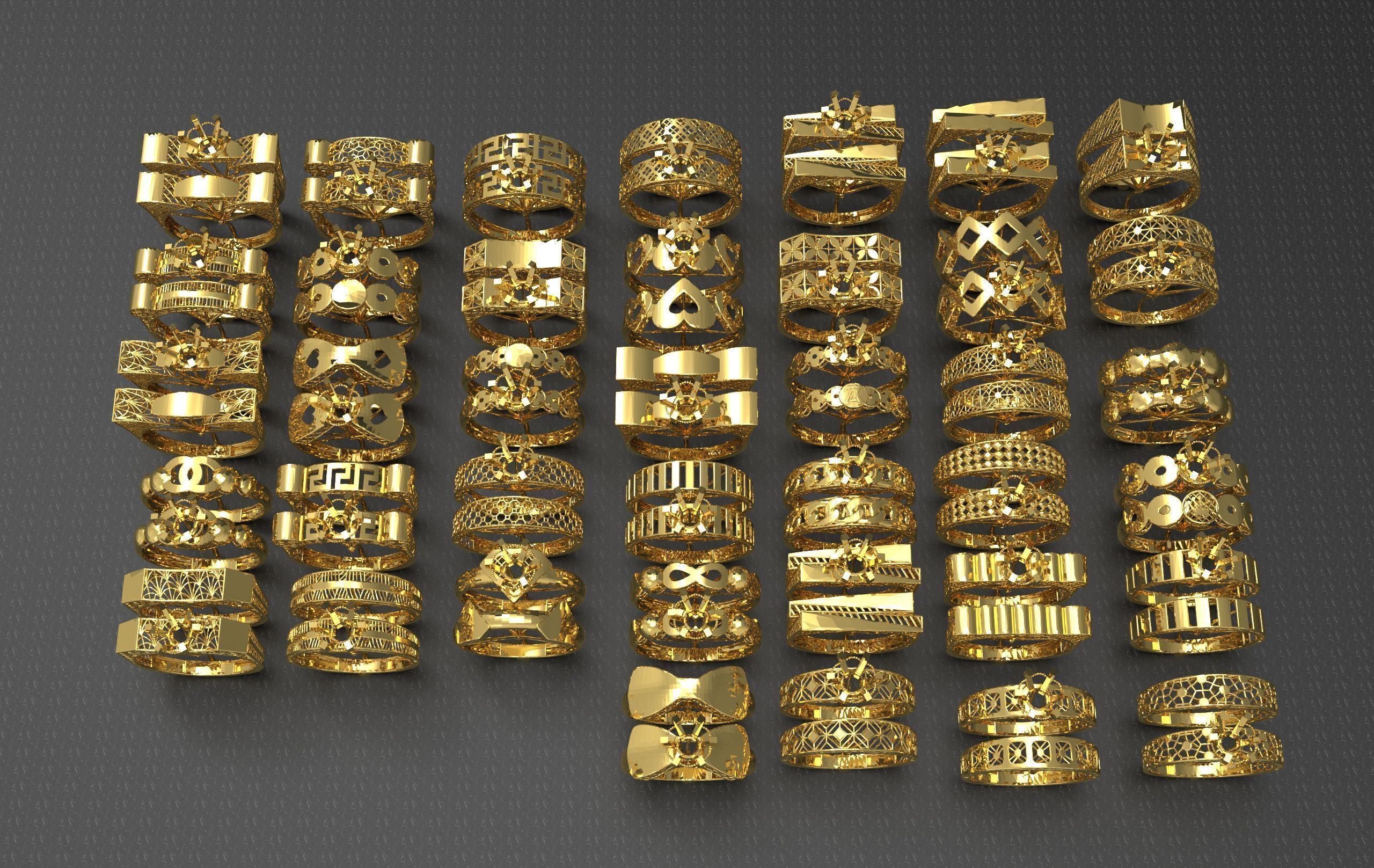 33 new beautiful rings model ready for print stl ring 3D print model_16