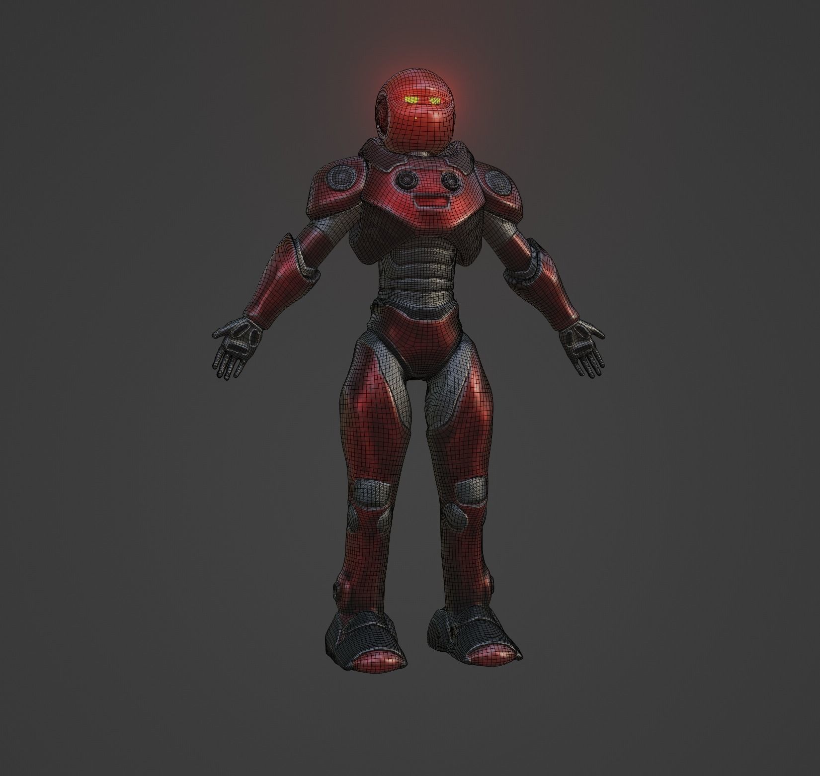 Robot Guard Sci fi Character Futuristic Rigged Animation Game Low-poly 3D model_6