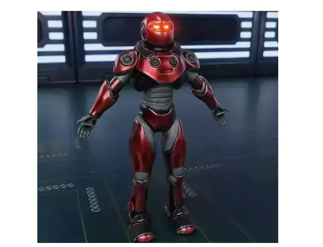 Robot Guard Sci fi Character Futuristic Rigged Animation Game Low-poly 3D model Robot Guard Sci fi Character Futuristic Rigged Animation Game Low-poly 3D model
