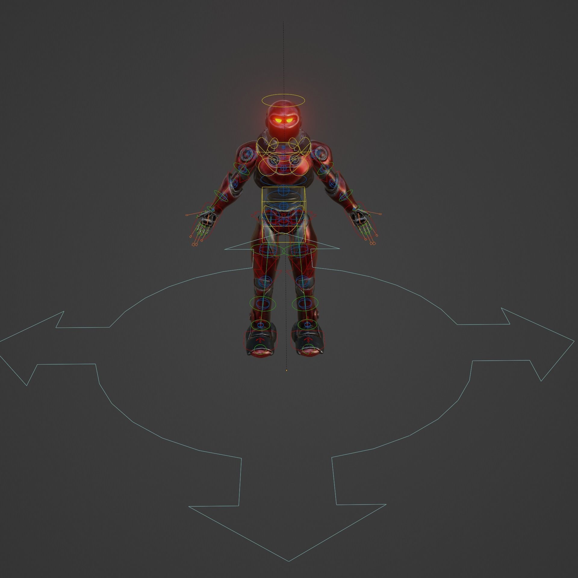 Robot Guard Sci fi Character Futuristic Rigged Animation Game Low-poly 3D model_5