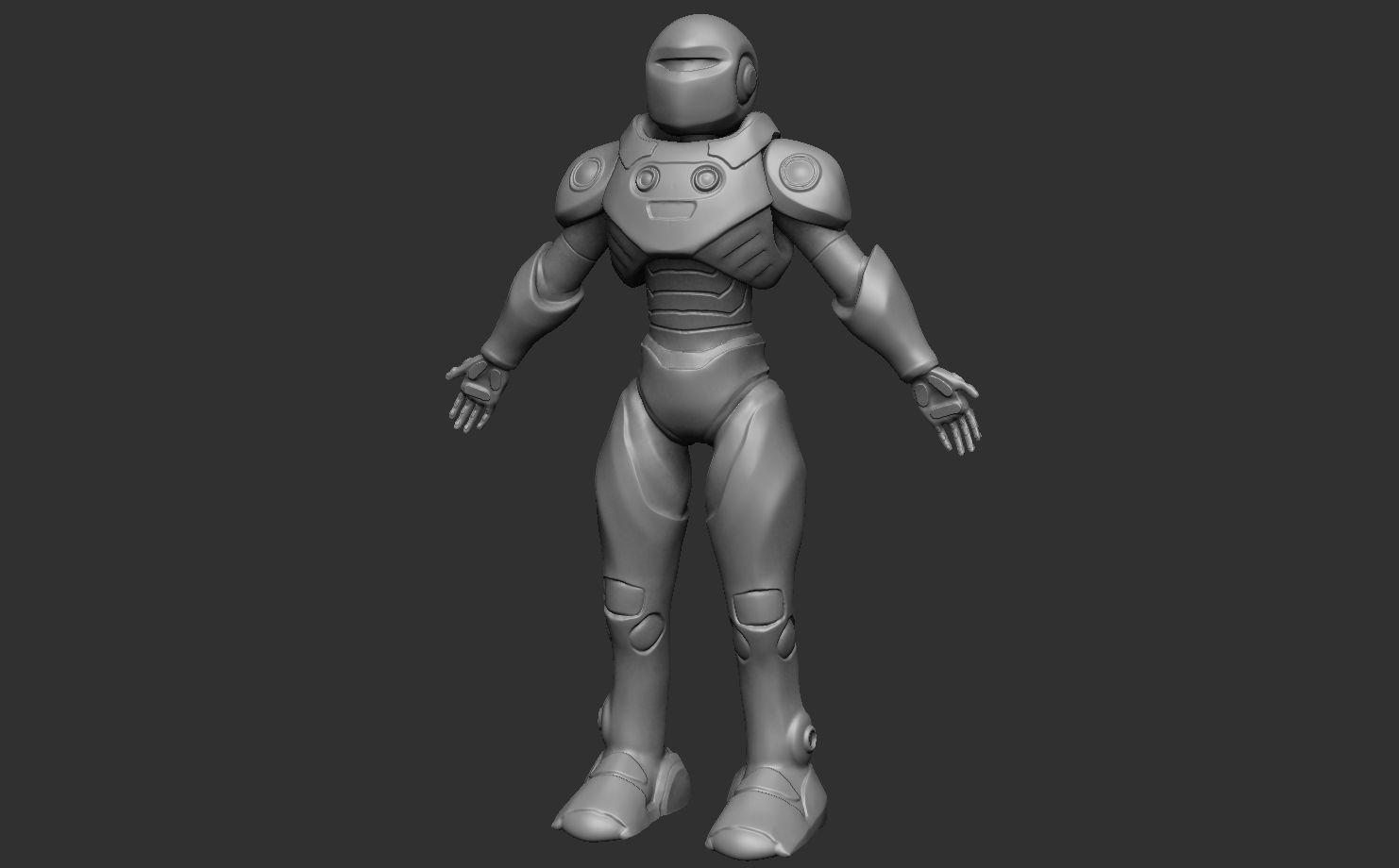 Robot Guard Sci fi Character Futuristic Rigged Animation Game Low-poly 3D model_3