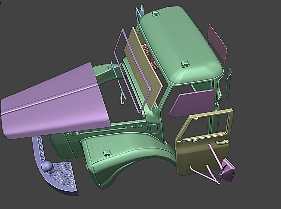SCANIA 111 TOCO BED CABIN 3D print model_8