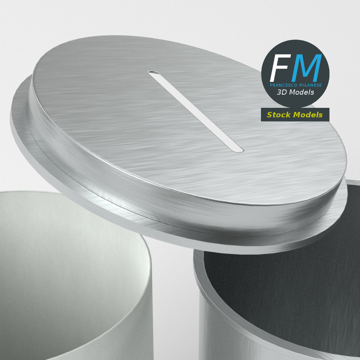 Cylindrical money box 3D model_5