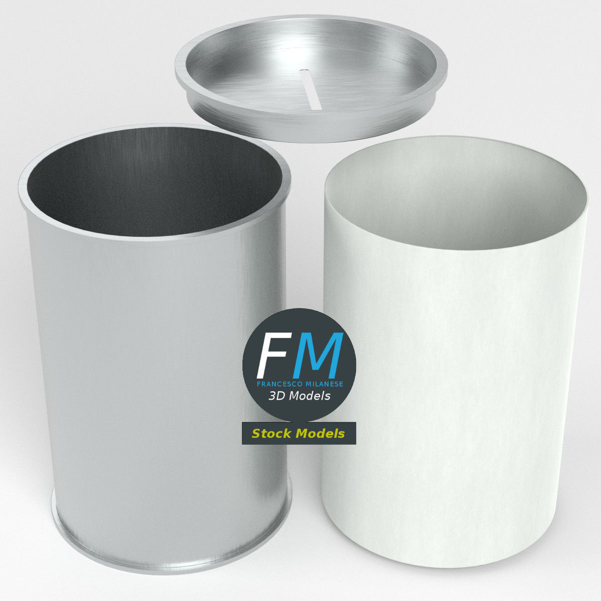 Cylindrical money box 3D model_2