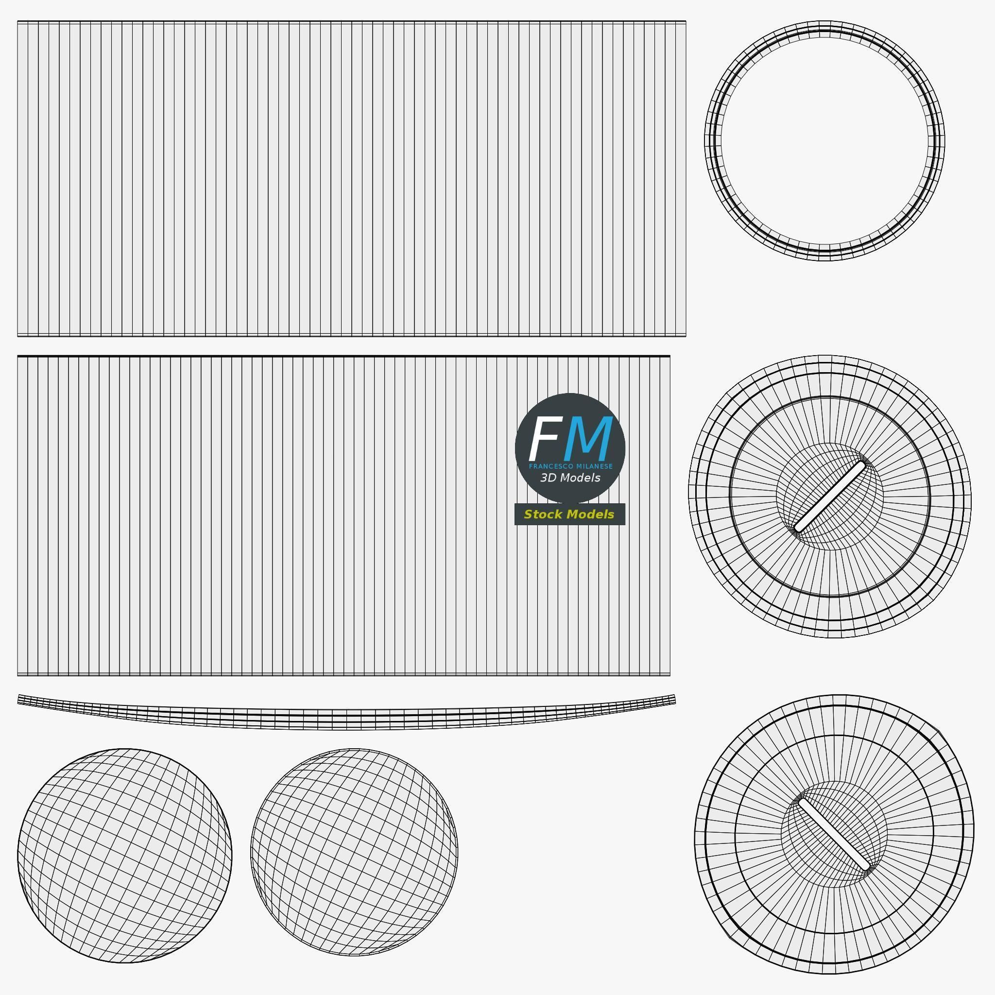 Cylindrical money box 3D model_11
