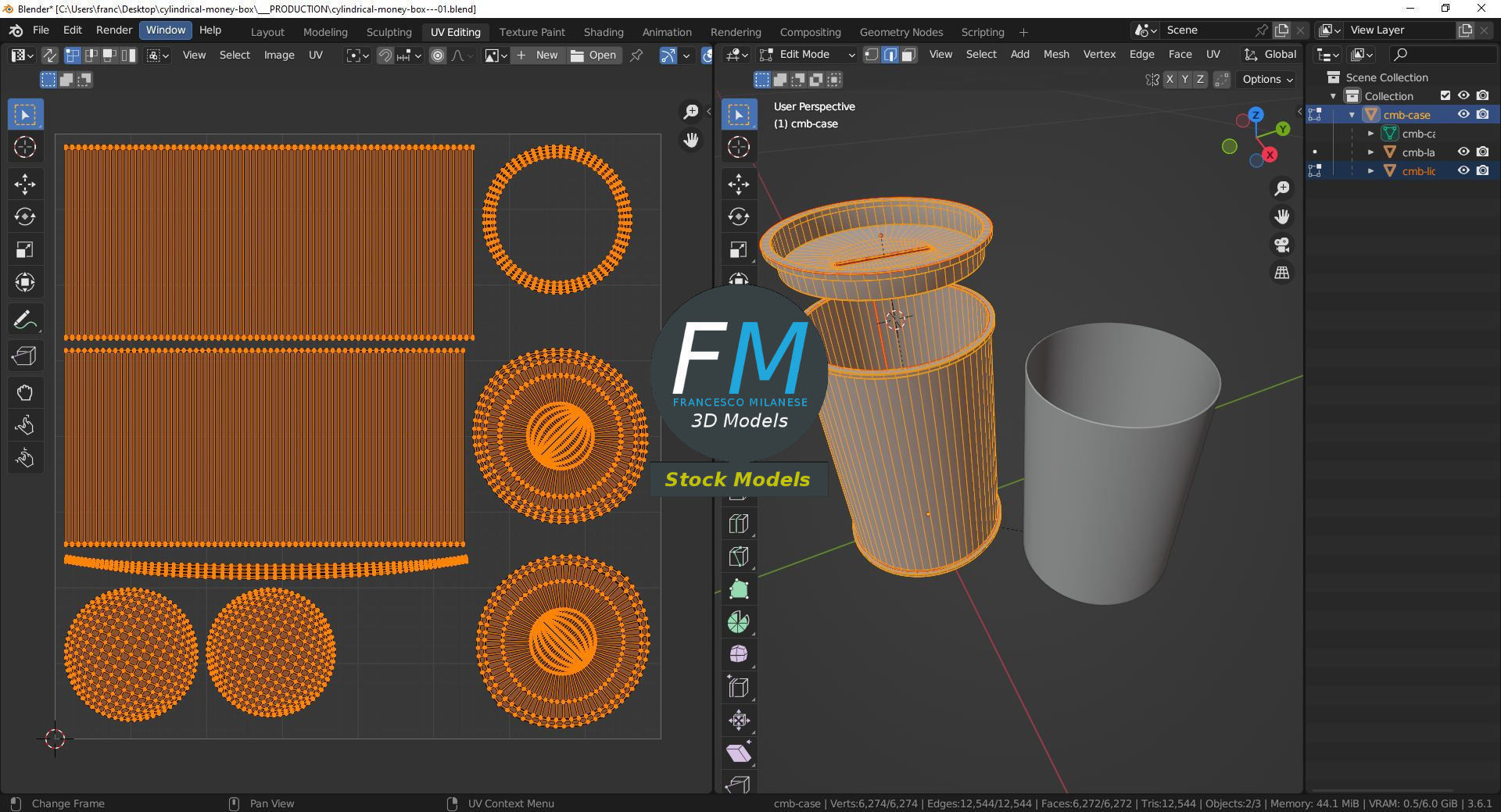 Cylindrical money box 3D model_10
