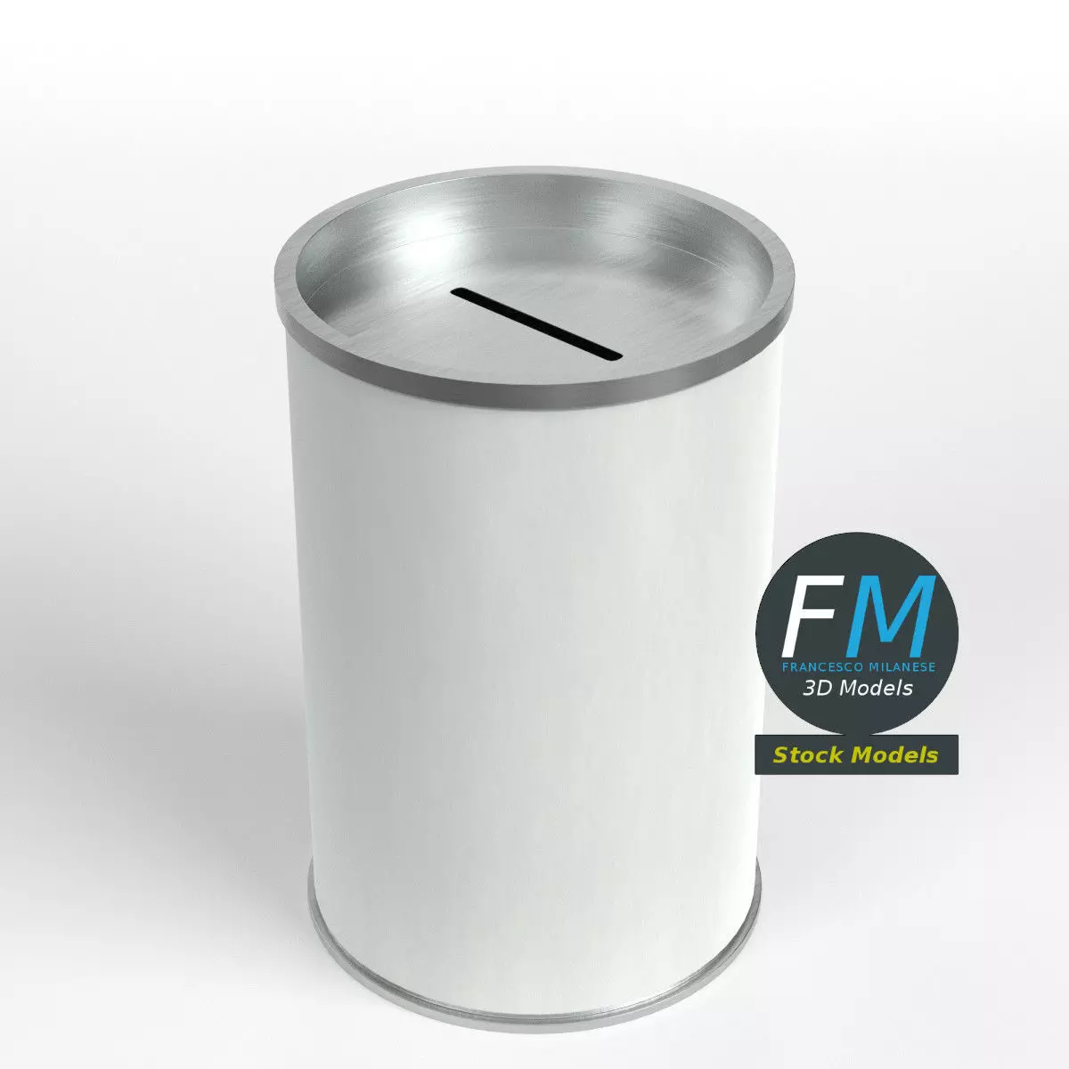 Cylindrical money box 3D model_0