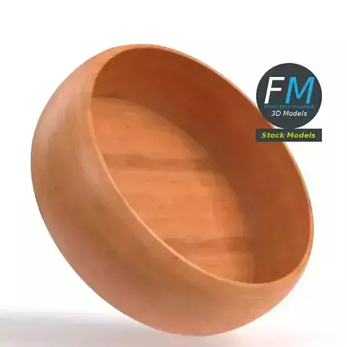 Empty wooden bowl