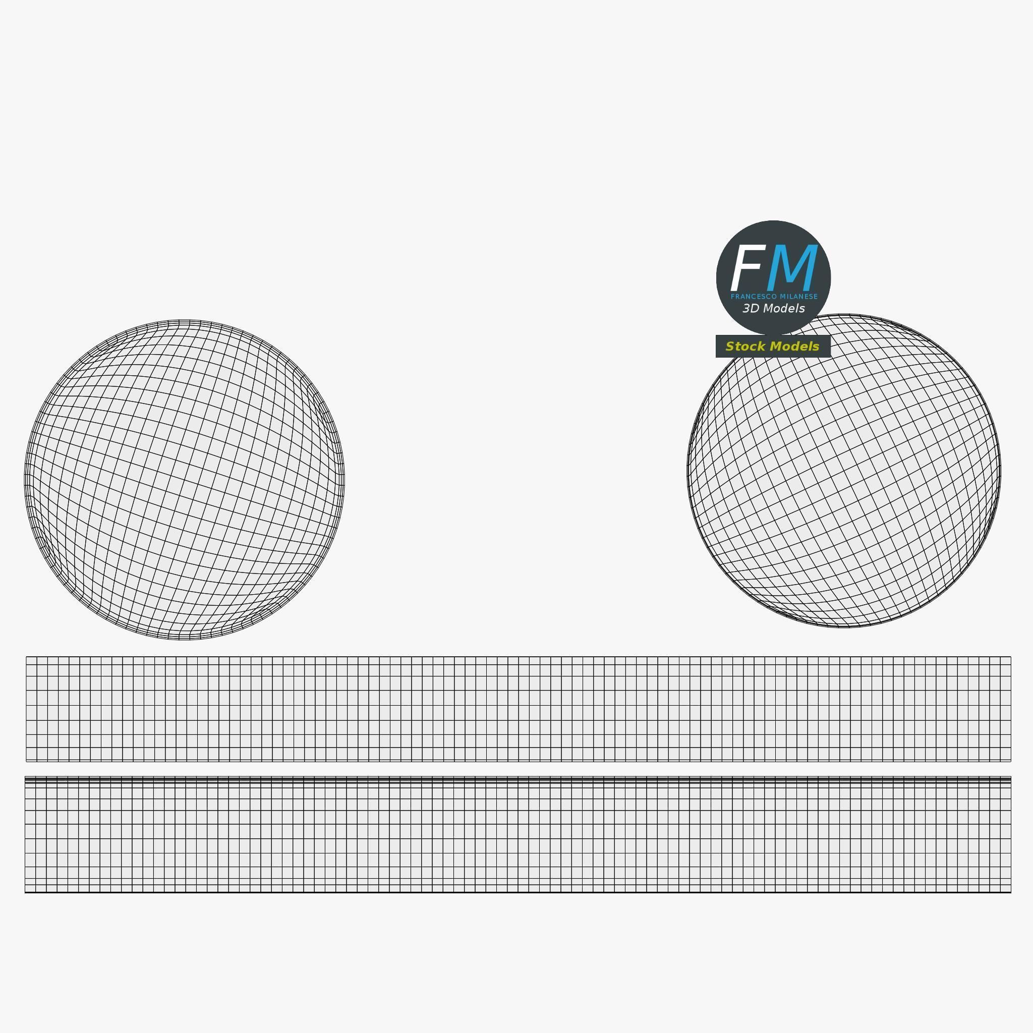 Empty wooden bowl 3D model_11