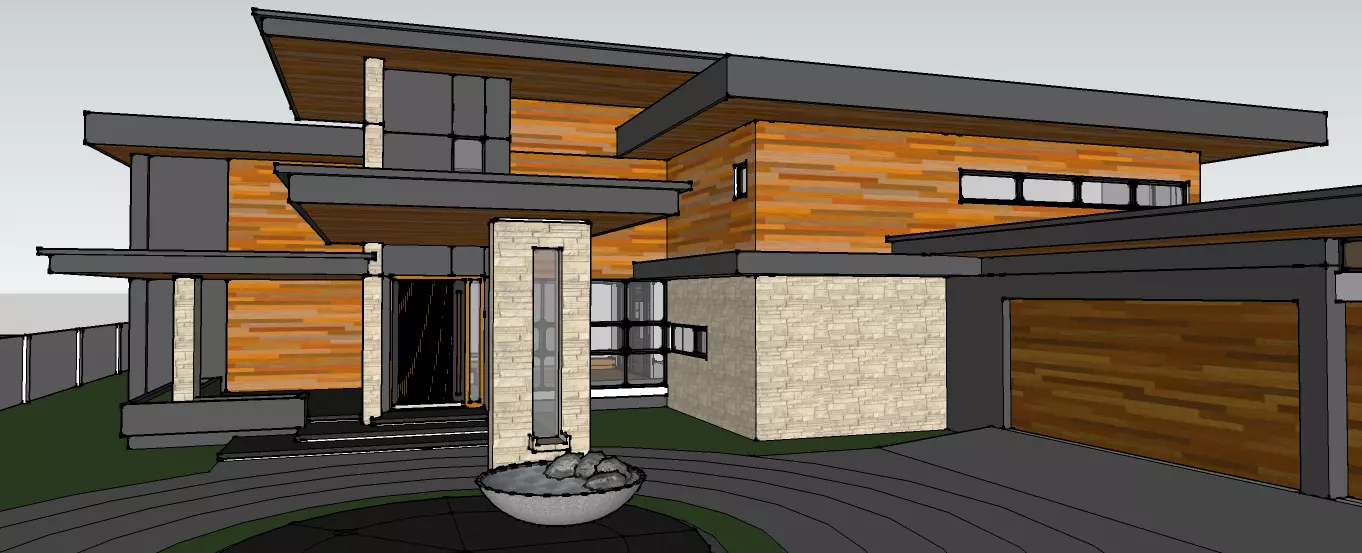 MID-CENTURY MODERN-CONTEMPORARY HOUSE 3D model_0