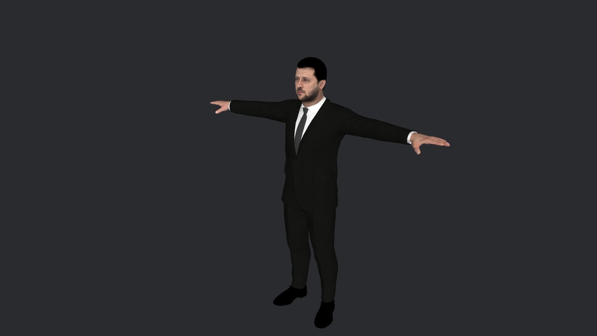 Volodymyr Zelenskyy Hyper Realistic Full Body Rigged Character 3D model_18