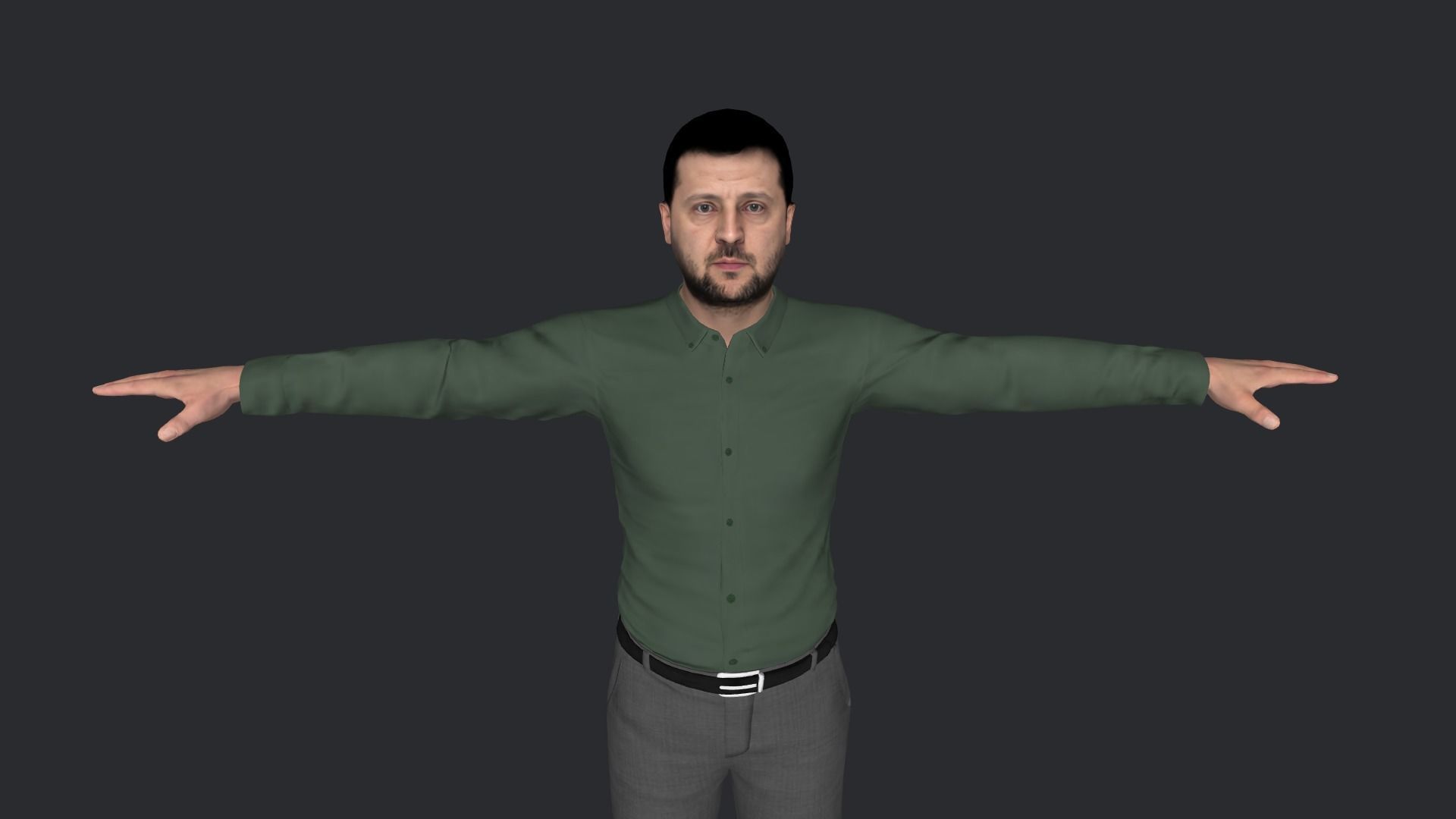 Volodymyr Zelenskyy Hyper Realistic Full Body Rigged Character 3D model_21
