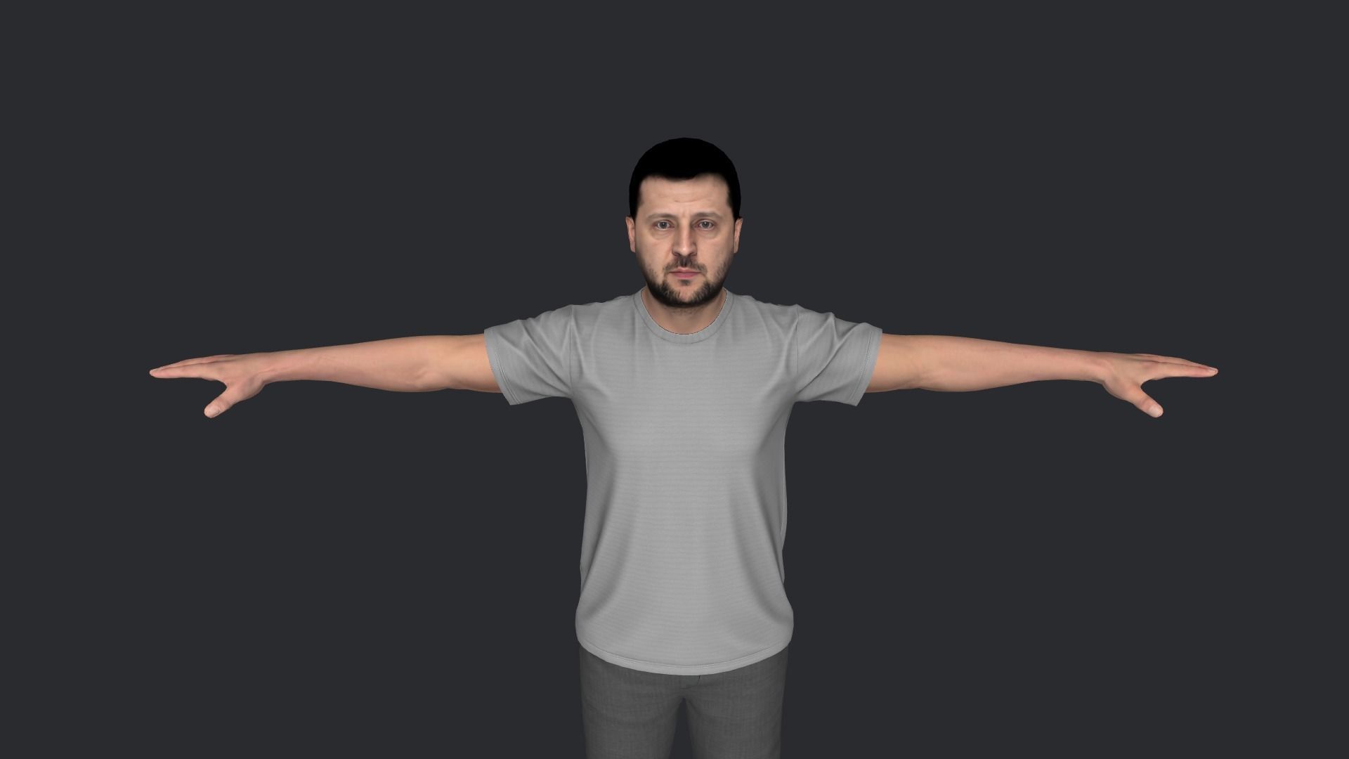 Volodymyr Zelenskyy Hyper Realistic Full Body Rigged Character 3D model_14