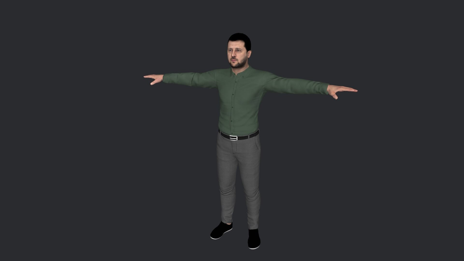 Volodymyr Zelenskyy Hyper Realistic Full Body Rigged Character 3D model_23