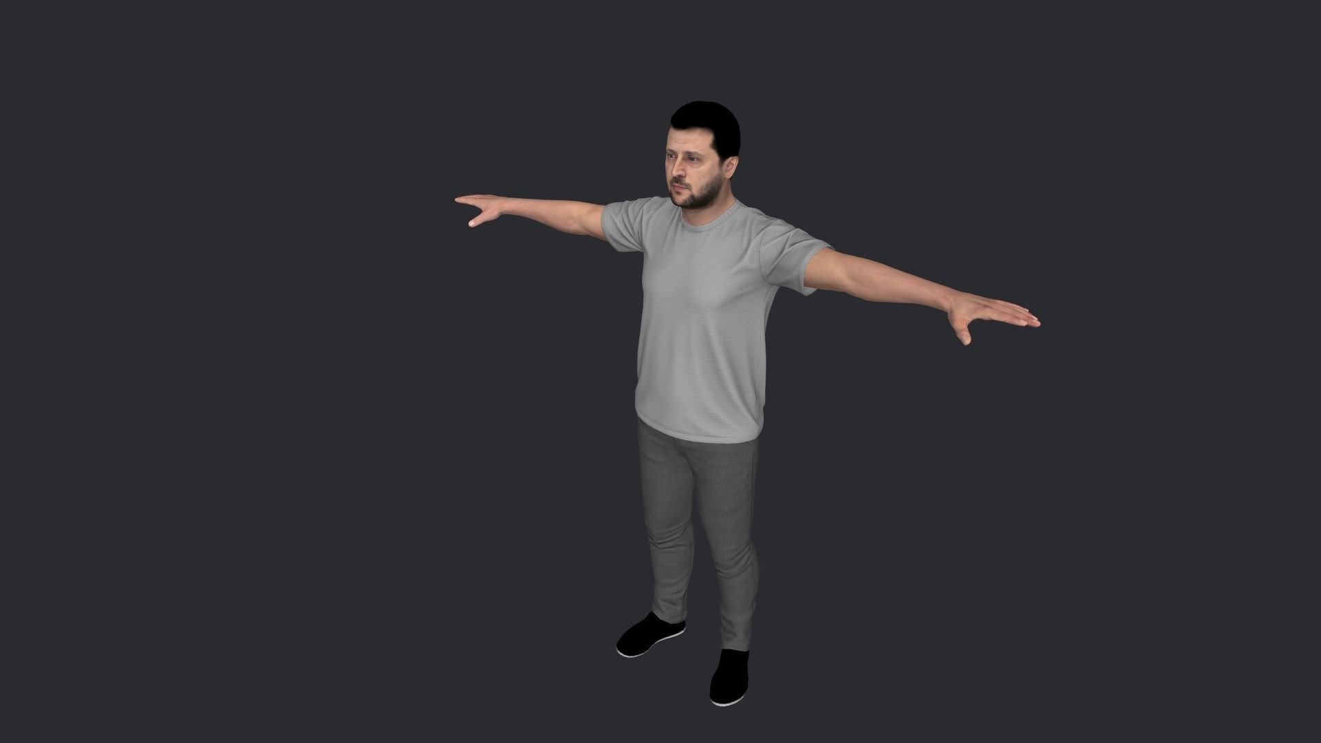 Volodymyr Zelenskyy Hyper Realistic Full Body Rigged Character 3D model_16