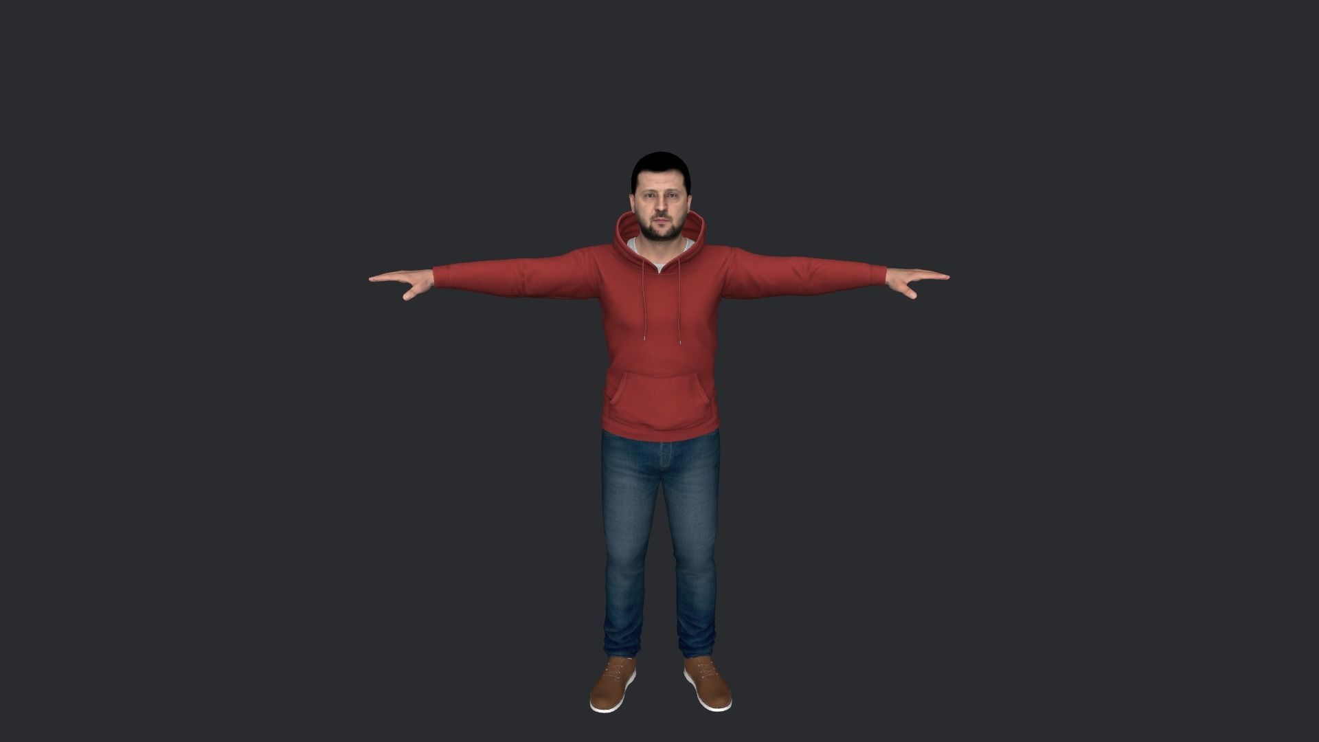 Volodymyr Zelenskyy Hyper Realistic Full Body Rigged Character 3D model_9