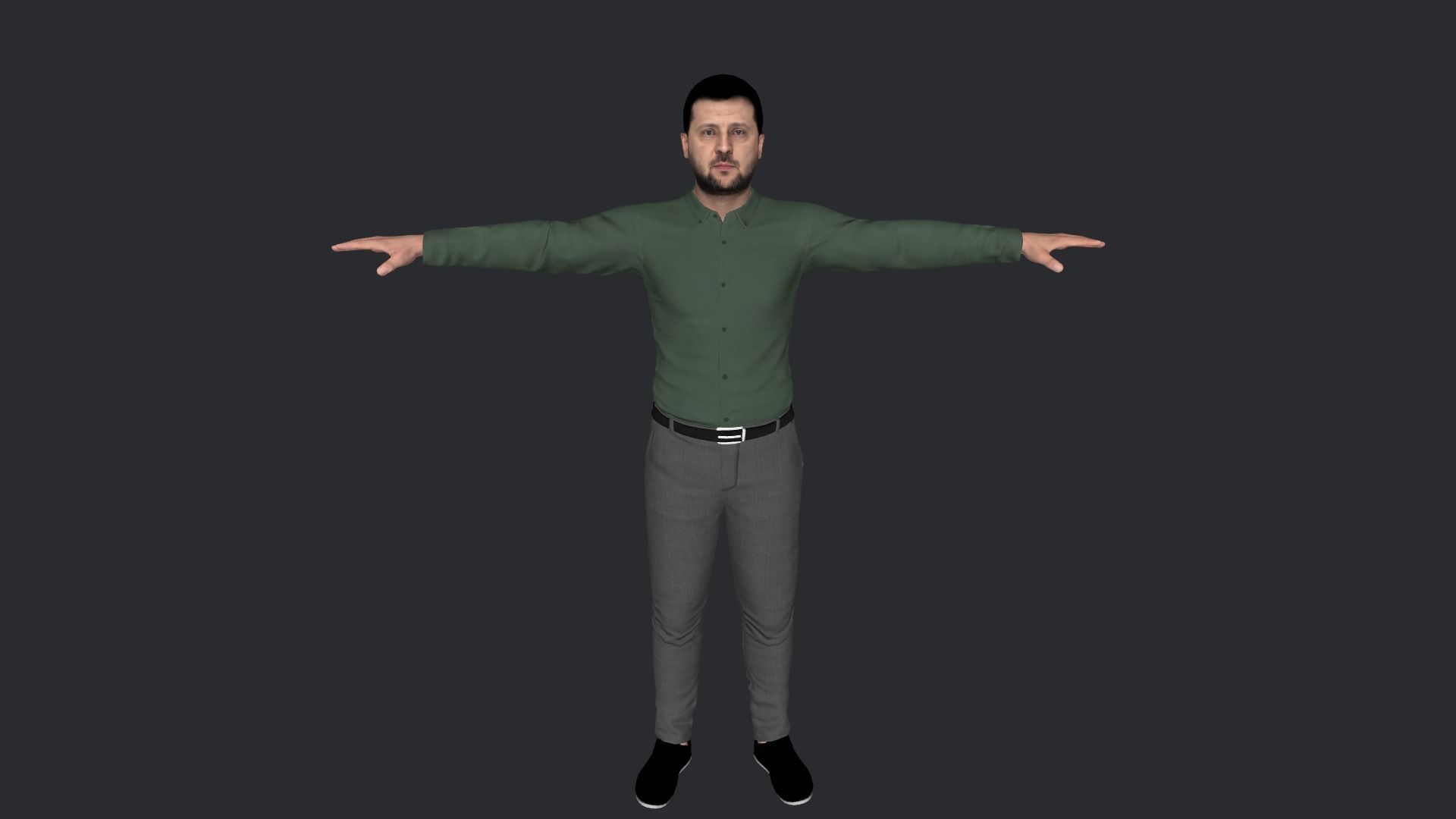 Volodymyr Zelenskyy Hyper Realistic Full Body Rigged Character 3D model_22
