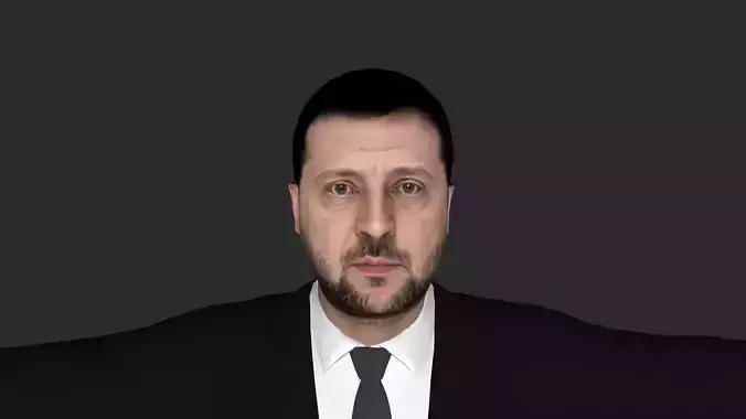 Volodymyr Zelenskyy Hyper Realistic Full Body Rigged Character 3D model