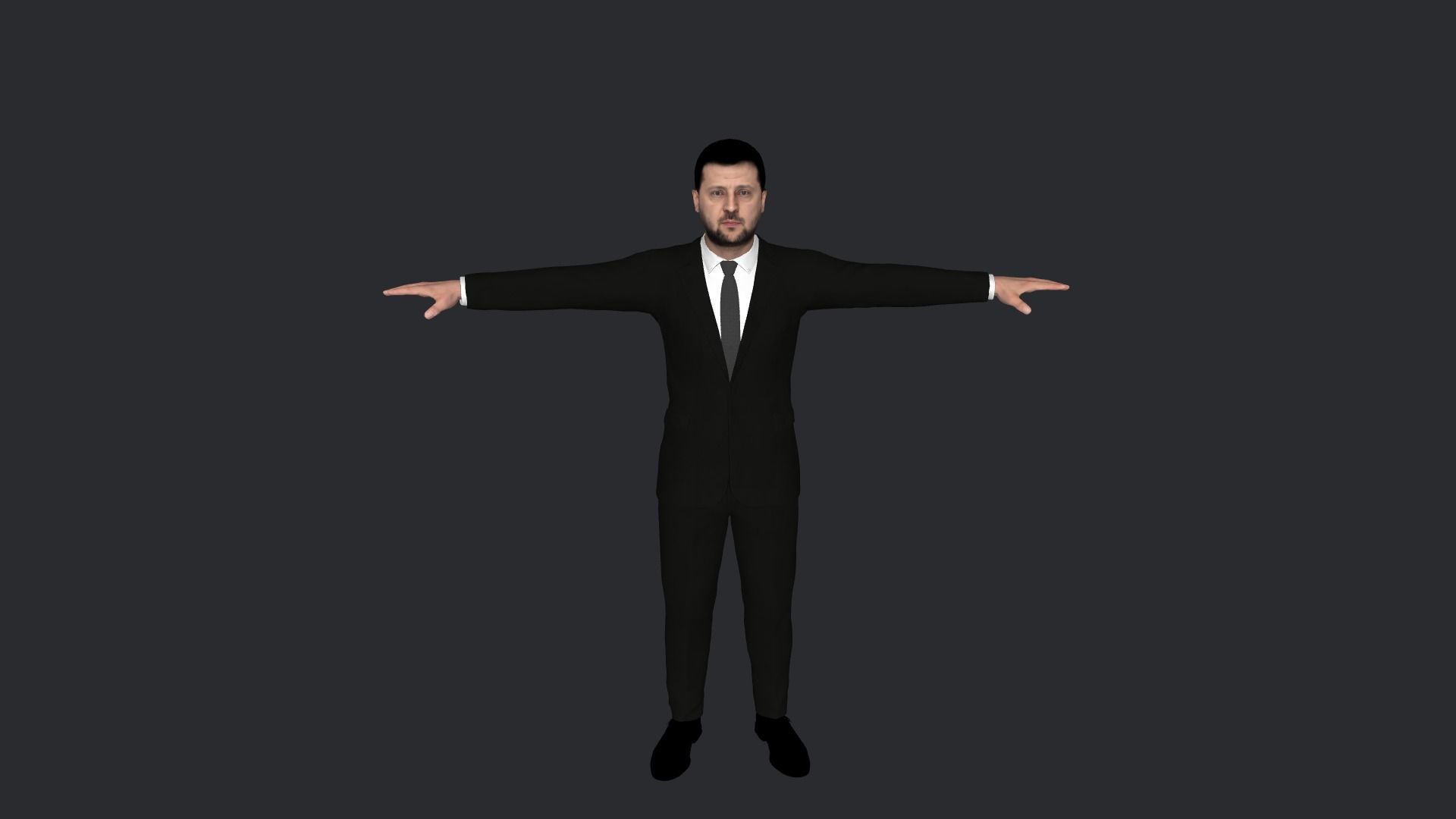 Volodymyr Zelenskyy Hyper Realistic Full Body Rigged Character 3D model_12
