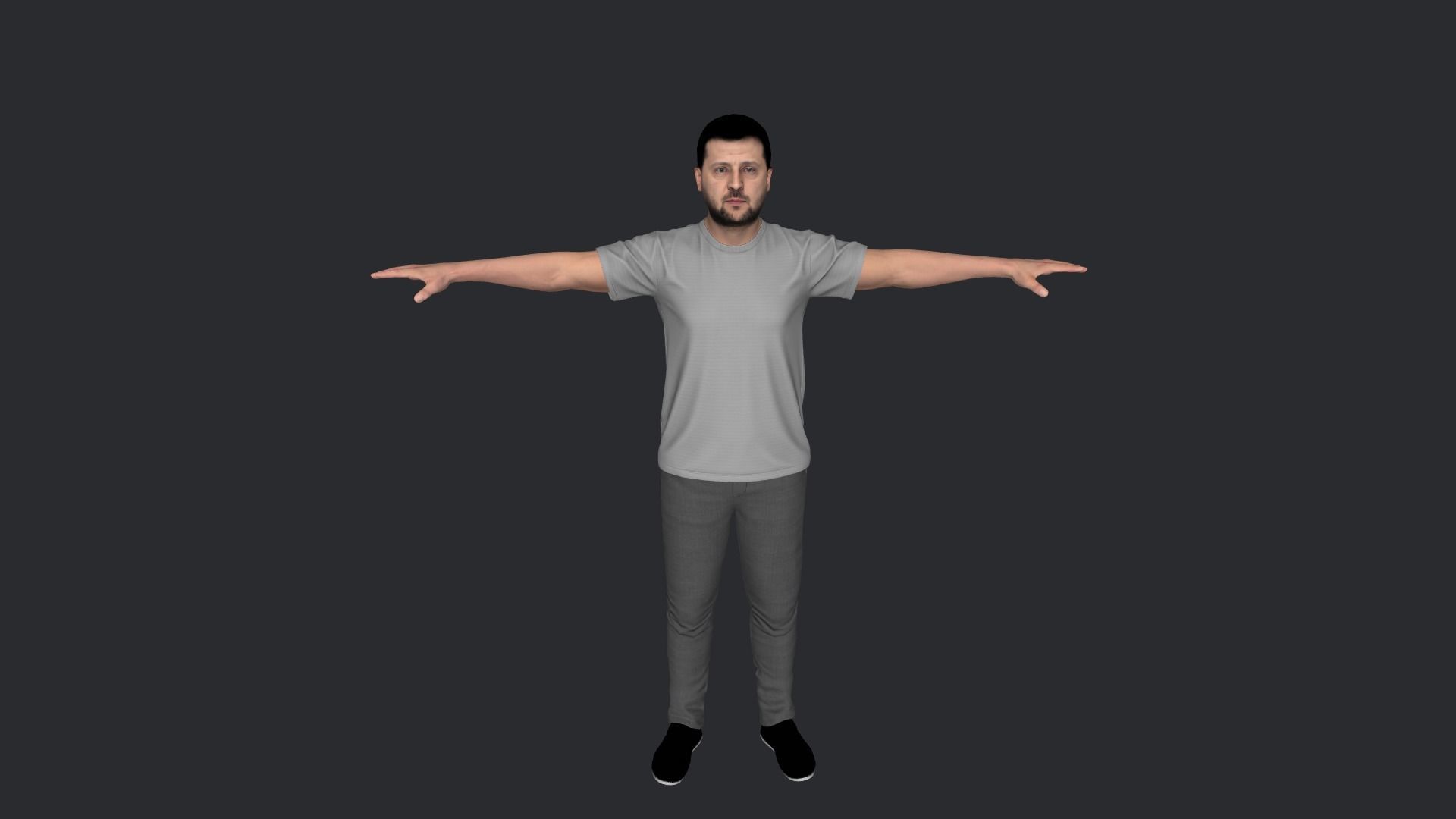 Volodymyr Zelenskyy Hyper Realistic Full Body Rigged Character 3D model_15
