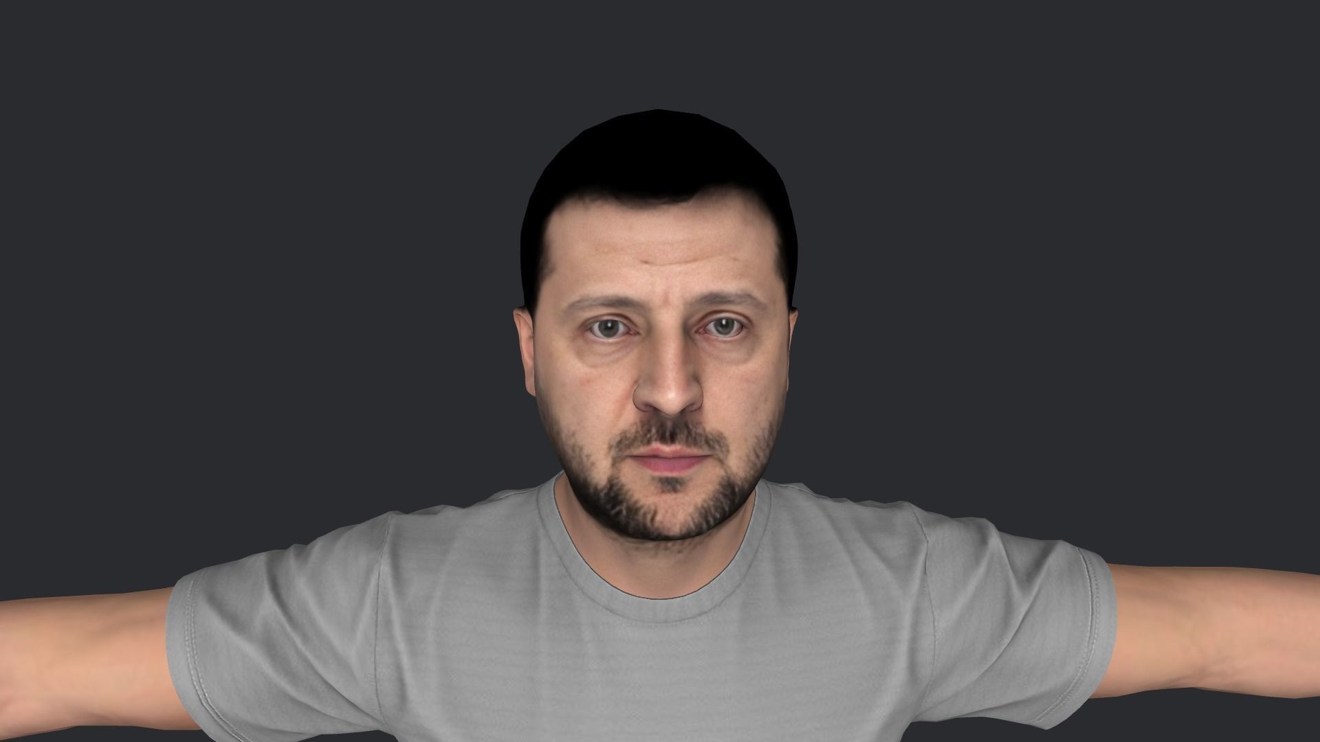 Volodymyr Zelenskyy Hyper Realistic Full Body Rigged Character 3D model_13