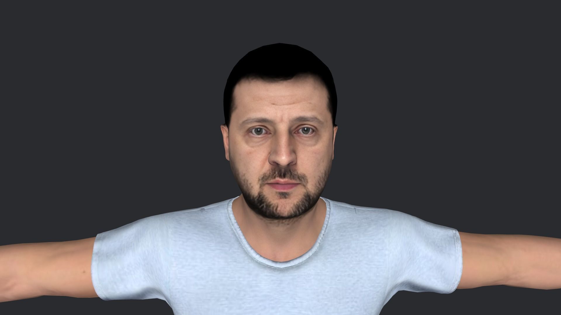 Volodymyr Zelenskyy Hyper Realistic Full Body Rigged Character 3D model_2