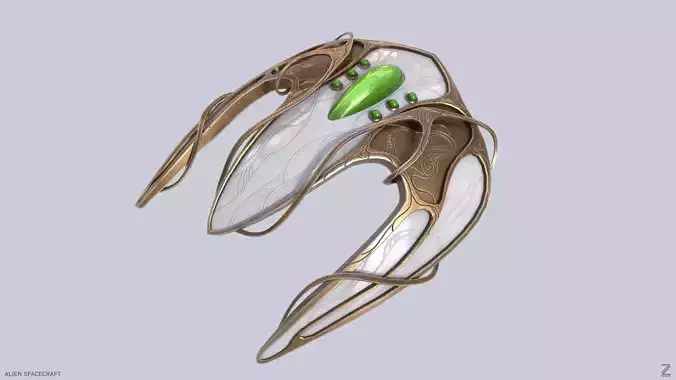 Alien spacecraft Low-poly 3D model