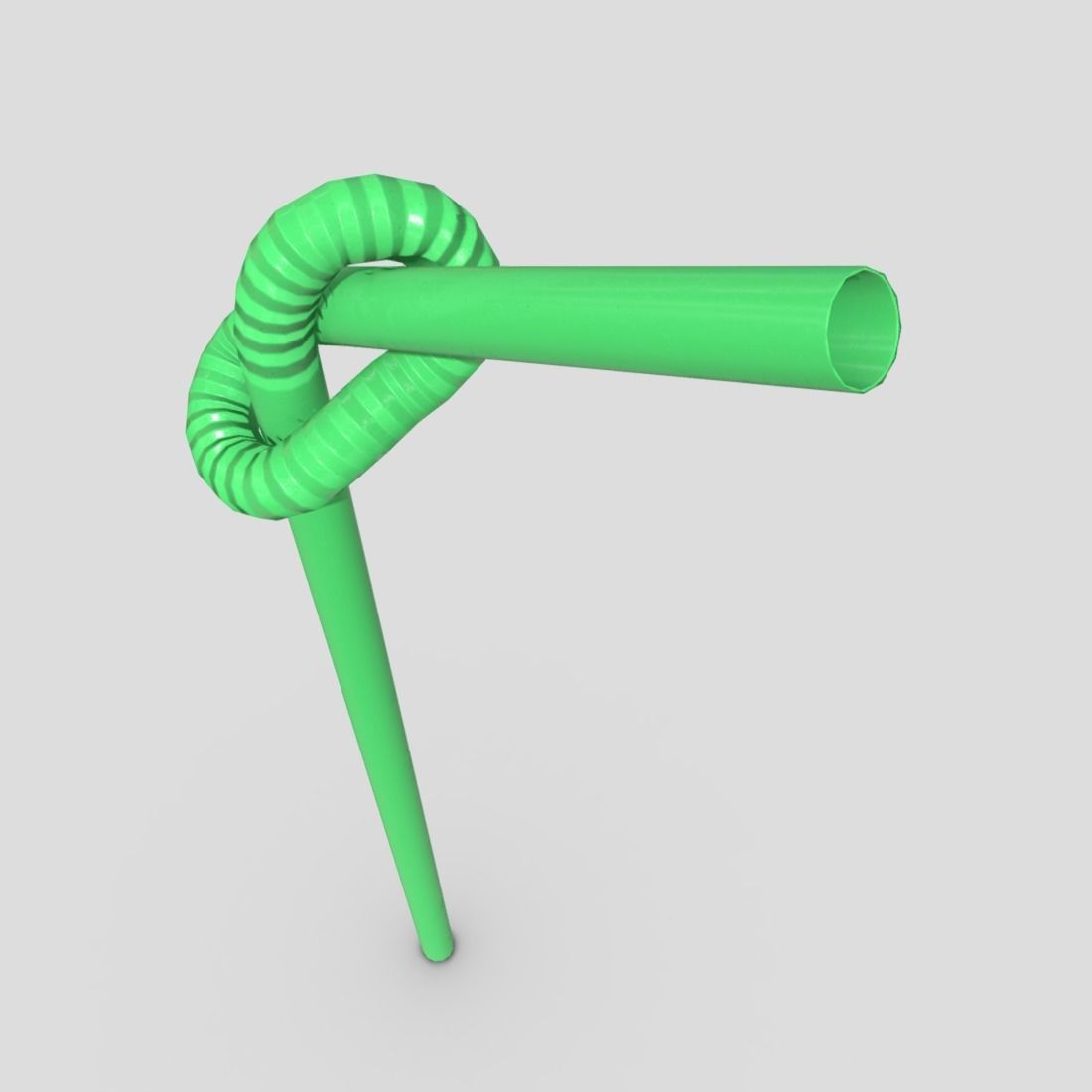 Drinking Straw 3 Low-poly 3D model_7