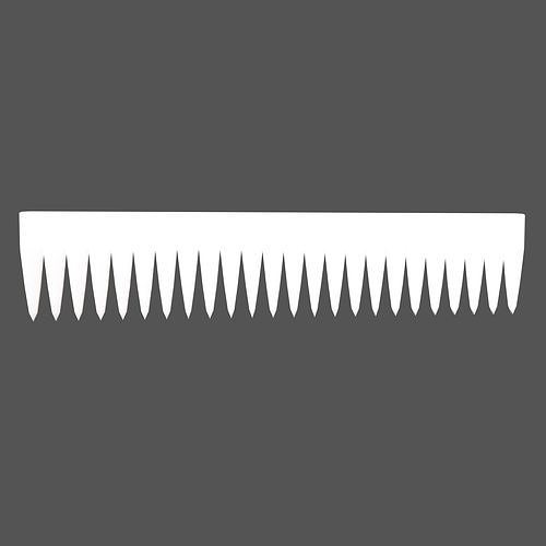 Wide Tooth Comb v1 003 Low-poly 3D model