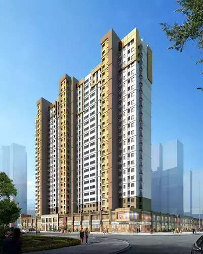 3Dmax fashion city commercial square building 321