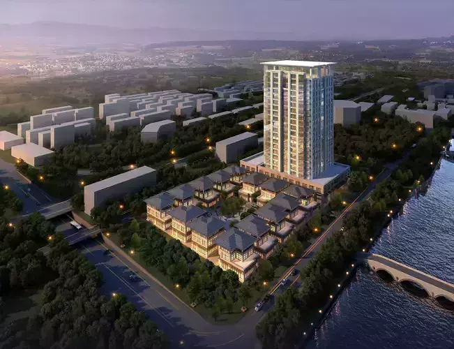 3Dmax fashion city commercial square building 322