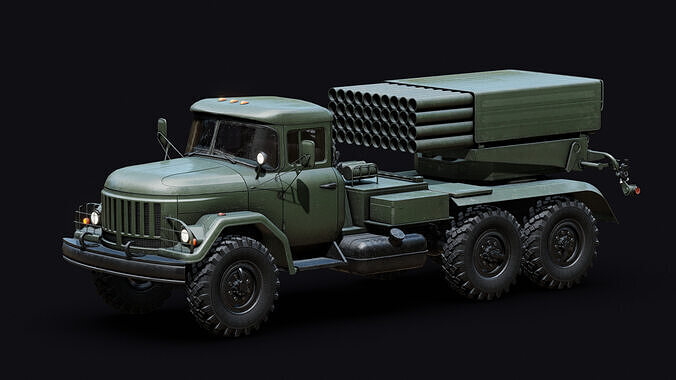 BM-21 Grad Low-poly 3D model
