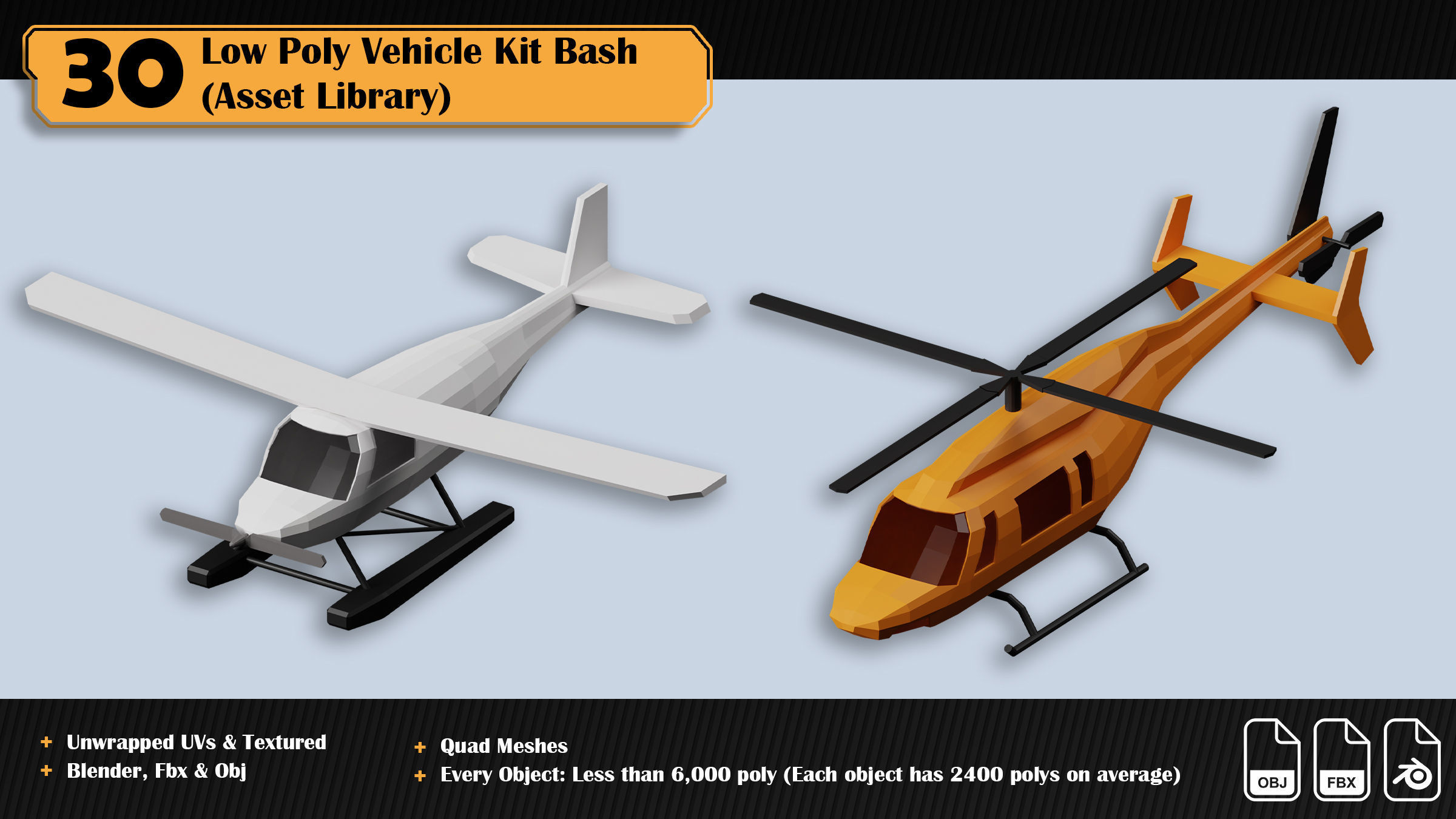 Low Poly Vehicle Asset Library Kitbash Low-poly 3D model_13