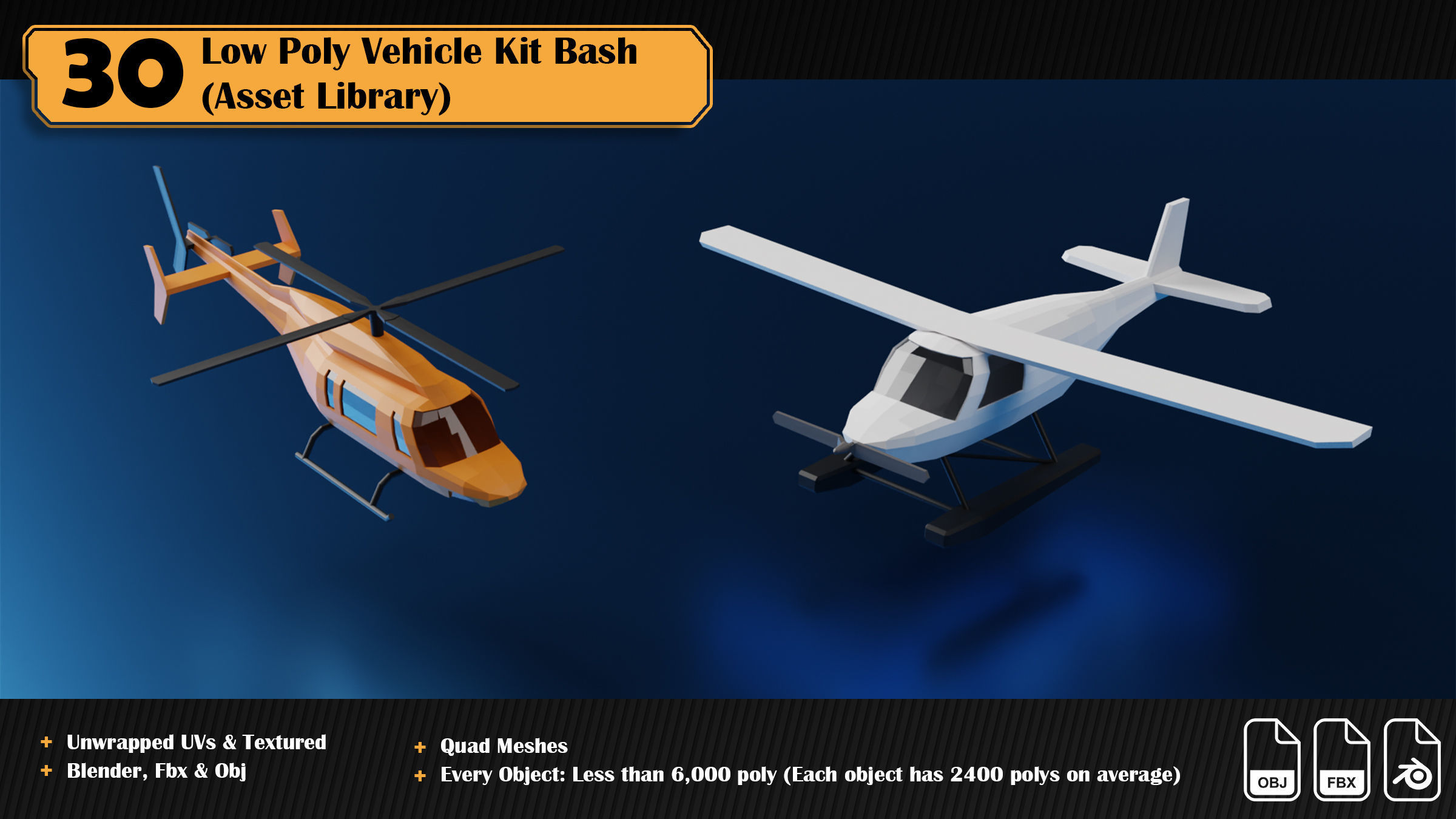 Low Poly Vehicle Asset Library Kitbash Low-poly 3D model_5