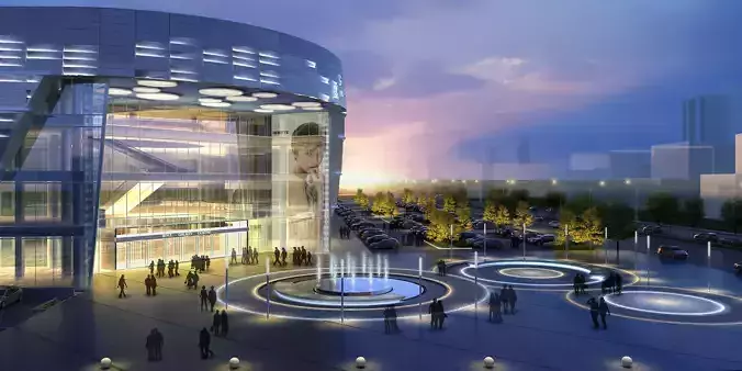 3Dmax fashion city commercial square building 324
