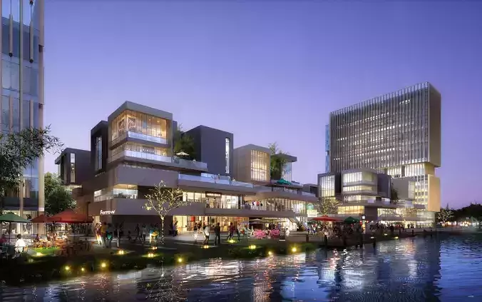 3Dmax fashion city commercial square building 325