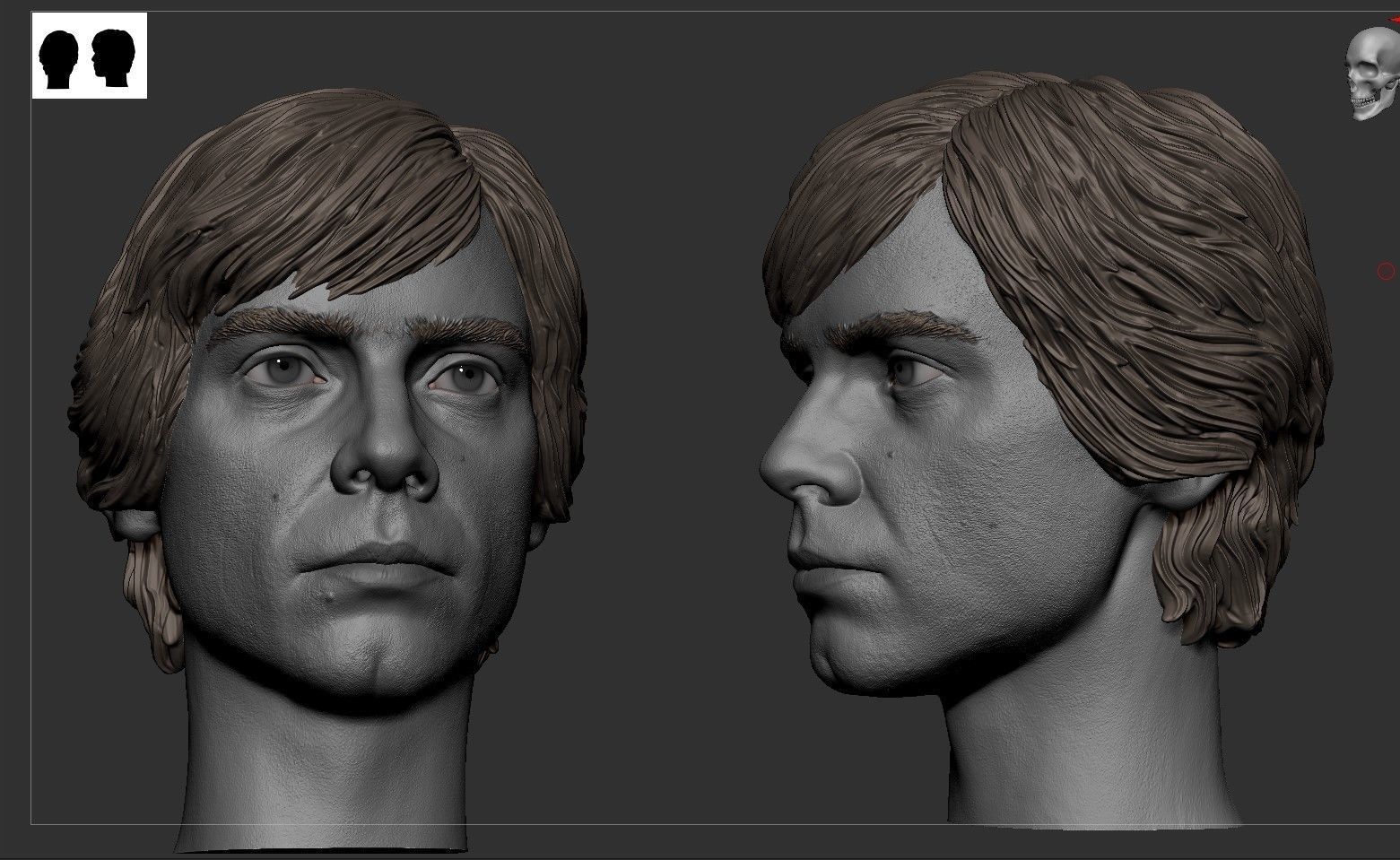 Luke Skywalker Head 3D print model_6