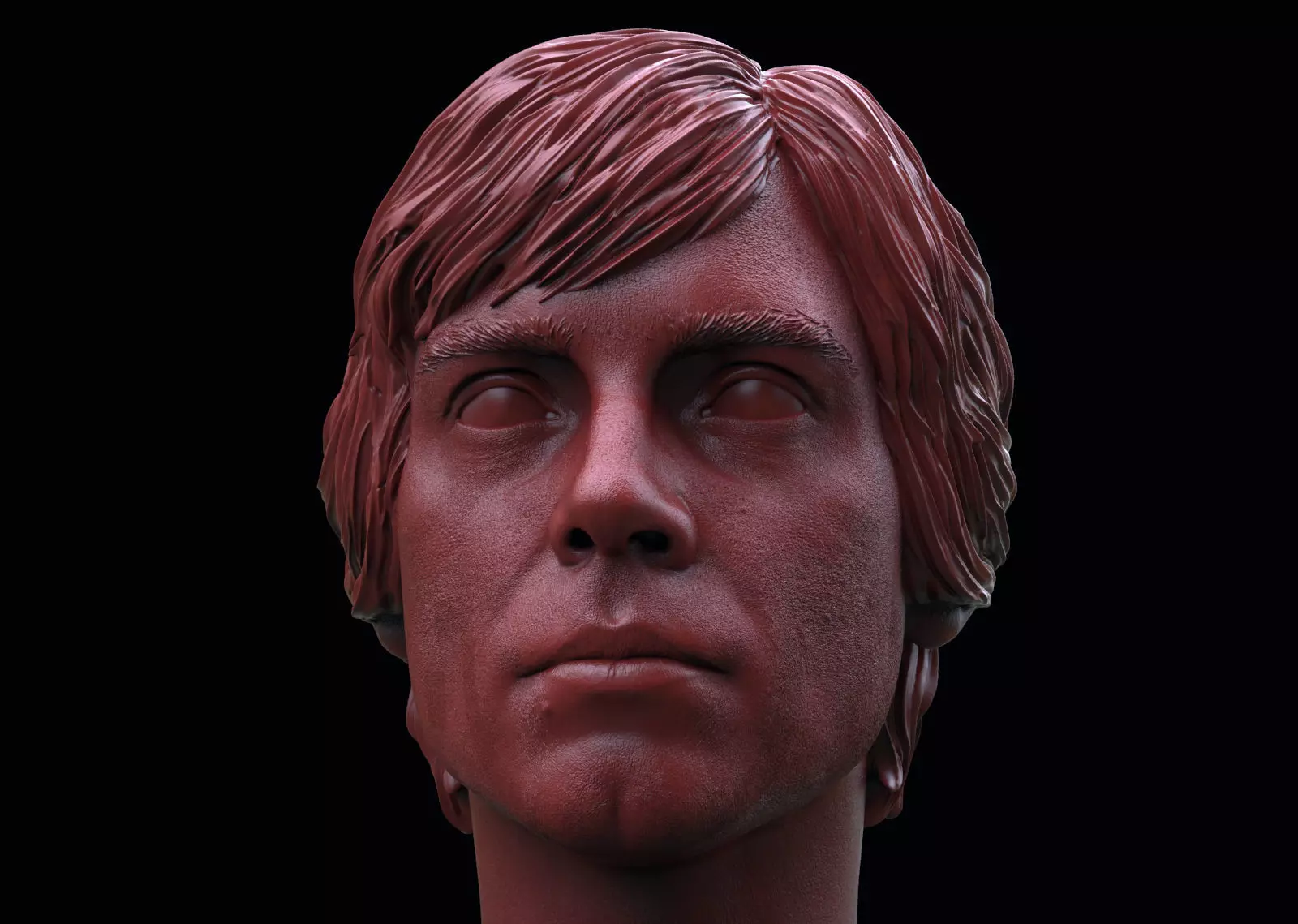 Luke Skywalker Head 3D print model_0